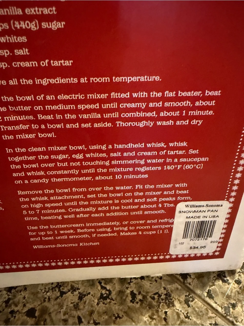 Williams Sonoma Snowman Cake Pan New